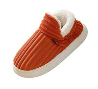 Women's Elegant Slippers, Women's Winter Plush Slippers, Warm Non-Slip House Slippers with Thick Sole, Cotton Shoes, Cuddly Winter Slippers, Flat Slip-On Shoes, c, 8.5 UK