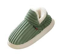 Women's Elegant Slippers, Women's Winter Plush Slippers, Warm Non-Slip House Slippers with Thick Sole, Cotton Shoes, Cuddly Winter Slippers, Flat Slip-On Shoes, E, 8.5 UK