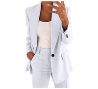 Women's Elegant Wedding Suit 2 Piece Outfits Set Long Sleeve Button Blazer with High Waist Pants for Business Work Office Formal Trouser Suits Two Piece Ladies Blazer Suit