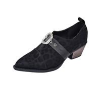 Women's Elegant Winter Leopard Print Fashion Ankle Boots with Heel | Suede, leopard print, lace shoe, block heel, short shaft, fashionable, casual, breathable, comfortable women's boots