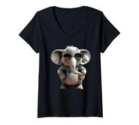 Women's Elephant Africa Safari Wilderness Animal Cute Elephants V-Neck T-Shirt