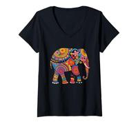 Womens Elephant Africa Safari Wilderness Animal Cute Elephants V-Neck T-Shirt