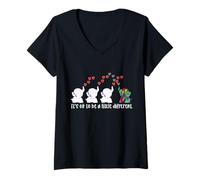 Women's Elephant Autism It's Ok to Be A Little Different T-Shirt V-Neck T-Shirt