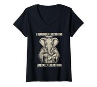 Women's Elephant Remember Everything Graduate V-Neck T-Shirt