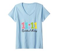 Womens Eleven 11 Spiritual Being 1111 Angel Time Synchronicity V-Neck T-Shirt