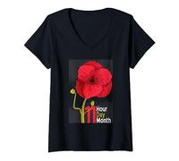 Womens ELEVENTH HOUR ELEVENTH DAY ELEVENTH MONTH POPPY TSHIRT V-Neck T-Shirt