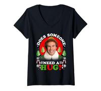 Women's Elf Does Someone Need a Hug V-Neck T-Shirt