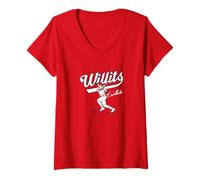 Women's Eli Willits - Slugger Swing - Washington, D.C. Baseball V-Neck T-Shirt