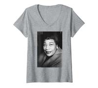 Womens Ella Fitzgerald Queen of Jazz Duffy Archive Photography V-Neck T-Shirt