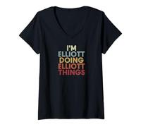 Women's Elliott Name Elliott Personalized Name First Given V-Neck T-Shirt