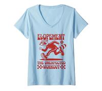Women's Elopement The Unexpected Workout Autism Awareness Raccoon V-Neck T-Shirt