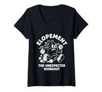 Women's Elopement The Unexpected Workout Funny Run V-Neck T-Shirt