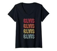 Womens ELVIS Gift Name Personalized Funny Retro Vintage Birthday V-Neck T-Shirt