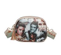 Womens Elvis Presly Tassel Handbag Timeless Design Shoulder Crossbody Bag -E1-Gold