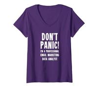 Women's Email Marketing Data Analyst V-Neck T-Shirt, Purple, X-Large