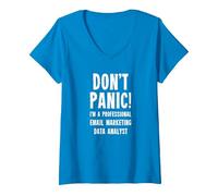 Women's Email Marketing Data Analyst V-Neck T-Shirt, Sapphire Blue, XX-Large