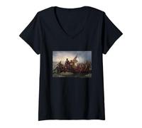 Women's Emanuel Leutze Washington Crossing The Delaware V-Neck T-Shirt