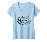 Womens Embarrassing Fishing Funny Fisher Papa Dad Bass Fathers Day V-Neck T-Shirt