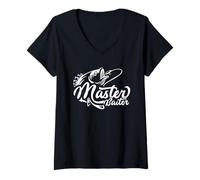 Womens Embarrassing Fishing Funny Fisher Papa Dad Bass Fathers Day V-Neck T-Shirt