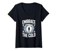 Women's Embrace The Cold Ice Bath Warrior Training Spa V-Neck T-Shirt