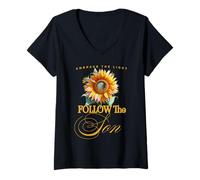 Womens Embrace the Light Follow the Son V-Neck T-Shirt
