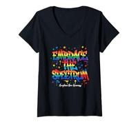 Women's Embrace the Spectrum Autism Acceptance Art V-Neck T-Shirt