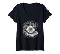 Women's Embracing Hope and Strength Parkinson's Awareness Ribbon V-Neck T-Shirt