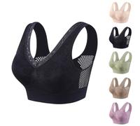 Women's Embroidery Bras UK Sale Ladies Lace Wireless Bra Full Coverage Bras Push Up Bralettes Full Cup Everyday Bra for Saggy Breasts Sleeping Gym Yoga Bralette Crop Tops Breathable Underwear