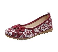 Women's Embroidery Upper Dolly Shoes - Foldable Ballet Flats Shoes, Portable Ladies Dolly Shoes With Anti Slip Texture, Round Tot Fit Comfortable Dolly Shoes, Ladies Office Working Shoes