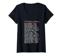 Womens Emergency Numbers Bible Verses Call Upon Me in Time of Need V-Neck T-Shirt