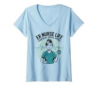 Womens Emergency Room Nurse Emergency Nursing Emergency Department V-Neck T-Shirt