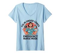 Womens Emergency Room Nurse Emergency Nursing Emergency Department V-Neck T-Shirt