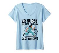 Womens Emergency Room Nurse Emergency Nursing Emergency Department V-Neck T-Shirt