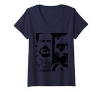 Womens Emiliano Zapata and Francisco Villa Revolution Design V-Neck T-Shirt