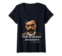 Womens Emiliano Zapata Mexican Revolution I Fought for Your Liberty V-Neck T-Shirt