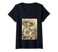 Womens Emiliano Zapata Tee Mexican Revolutionary Tierra Y Libertad V-Neck T-Shirt