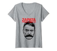 Womens Emiliano Zapata Tierra y Libertad Mexicans Revolution V-Neck T-Shirt