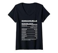 Women's Emmanuelle Nutrition Facts Name V-Neck T-Shirt