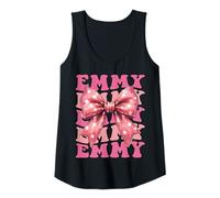 Womens Emmy Name Coquette Bow Aesthetic for Women Girls Tank Top