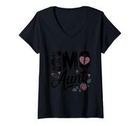 Womens Emo Aunt V-Neck T-Shirt