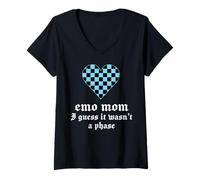 Women's Emo Mom I Guess It Wasn't A Phase Retro Goth Emo Punk V-Neck T-Shirt