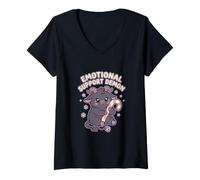 Women's Emotional Support Demon Cute Krampus Goth V-Neck T-Shirt
