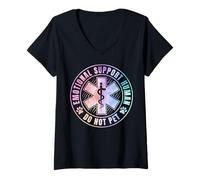 Womens Emotional Support Human Do Not Pet Funny Quote Design Gifts V-Neck T-Shirt