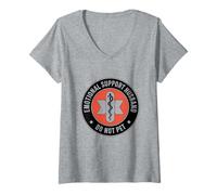 Womens Emotional Support Husband Do Not Pet V-Neck T-Shirt