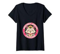 Women's Emotional Support Princess Cat Funny Kitty Lover V-Neck T-Shirt