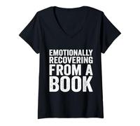 Womens Emotionally Recovering from A Book V-Neck T-Shirt