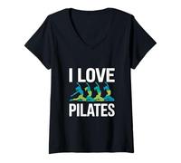 Womens Empowered Energy I Love Pilates Vibes V-Neck T-Shirt