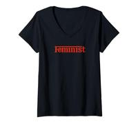 Womens Empowered Women Empower the World - Feminist Statement tees V-Neck T-Shirt