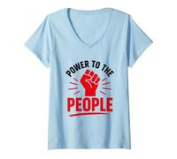 Women's Empowerment Equality Quote Simple Power to The People V-Neck T-Shirt
