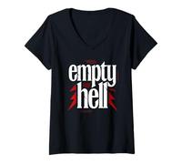 Women's Empty Hell - Christian Faith Bold Gospel Evangelism V-Neck T-Shirt